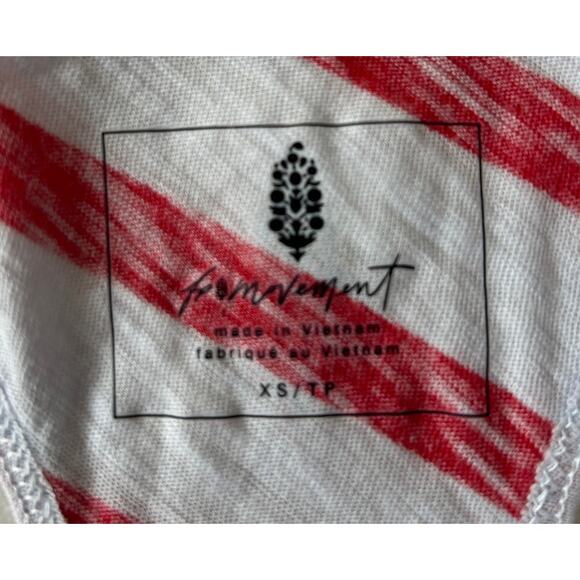 Free People Keep Rolling Tank Women's Printed Red/White Racerback Size XS NWT - Picture 6 of 8